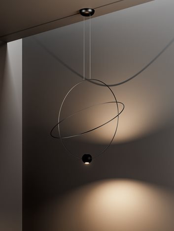 ELARA MEDIUM závěsné svítidlo LED 27W 2100lm + 800lm 2700K 60cm IP20, extra matně černé 4