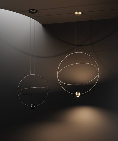 ELARA MEDIUM závěsné svítidlo LED 27W 2100lm + 800lm 2700K 60cm IP20, extra matně černé 2