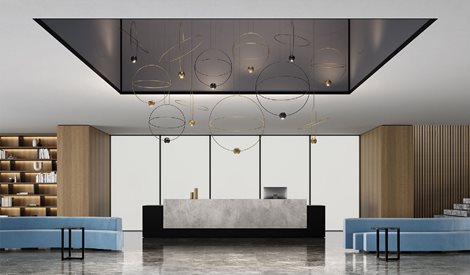 ELARA MEDIUM závěsné svítidlo LED 27W 2100lm + 800lm 2700K 60cm IP20, extra matně černé 3