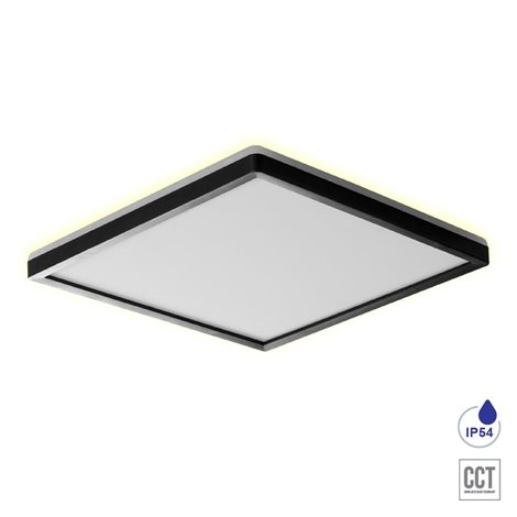 CORDIA stropní svítidlo LED 24W 2160lm 3000K-6000K 42cm, IP54 čtvercové, černé