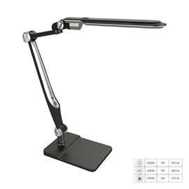 MENTOR stolní lampa LED 9W 192-489lm 3000-6500K, černá
