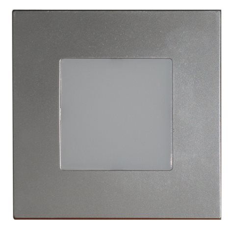 STEP LIGHT schodišťové svítidlo LED 1W 60lm 4000K 8,6cm hranaté IP20, stříbrné 2