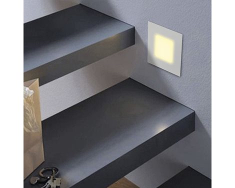 STEP LIGHT schodišťové svítidlo LED 1W 60lm 4000K 8,6cm hranaté IP20, bílé 5
