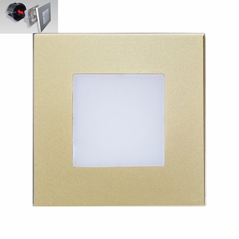 STEP LIGHT schodišťové svítidlo LED 1W 60lm 4000K 8,6cm hranaté IP20, zlaté 1