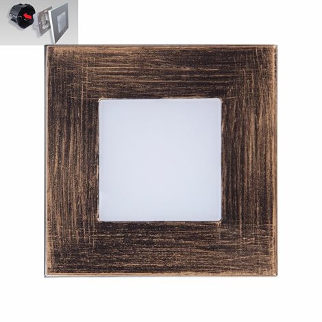 STEP LIGHT schodišťové svítidlo LED 1W 60lm 4000K 8,6cm hranaté IP20, rustikální 1