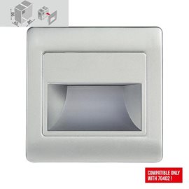 STEP LIGHT Zápustné svítidlo LED 1,5W 120lm 4000K hranaté IP20, stříbrná