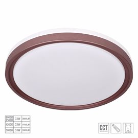 FLOREN stropní svítidlo LED 33W 3500-4100lm 3000-6500K CCT 41,5cm kulaté IP20, hnědé + ovladač