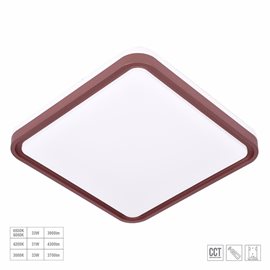 FLOREN stropní svítidlo LED 33W 3700-4300lm 3000-6500K CCT 43,5cm hranaté IP20, hnědé + ovladač